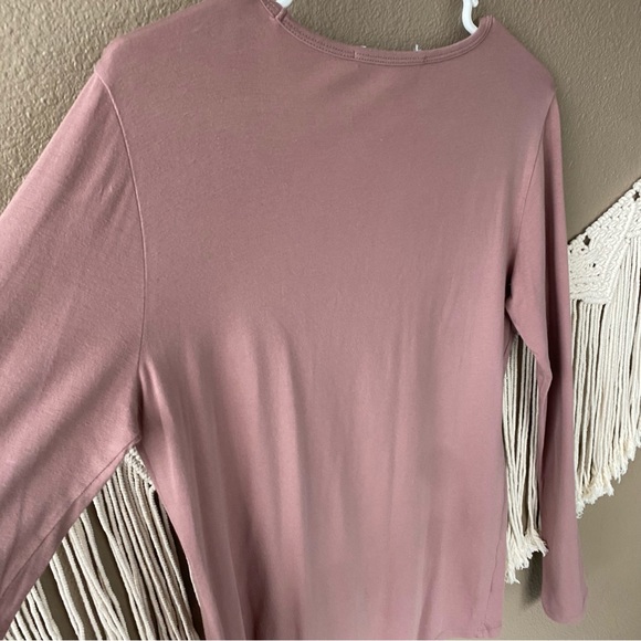 Peruvian Connection dusty pink pima cotton layering long sleeve tee EUC - Picture 5 of 7
